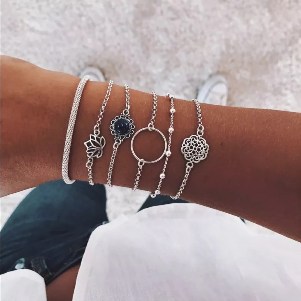6pcs Lotus Flower Bracelets